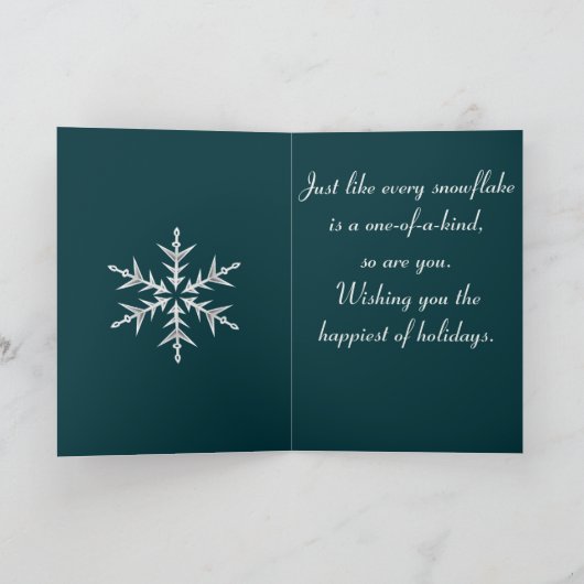 Minimalistic White Snowflake Hand Drawn Art カード (内部)