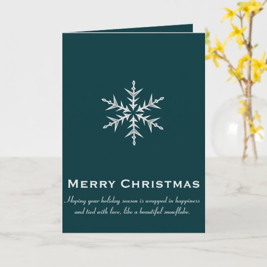 Minimalistic White Snowflake Hand Drawn Art カード (黄色い花)