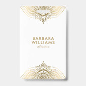 Minimalistigの白及び金ゴールドの華美なレース バッジ (裏面)