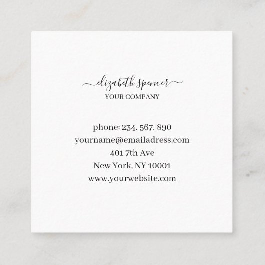 Minimalistisch florale  Business- Visitenkarte スクエア名刺 (裏面)