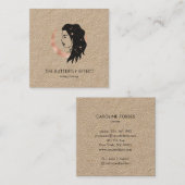 Minimalistisch Frau Mond Sterne  Visitenkarte スクエア名刺 (正面/裏面)