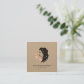 Minimalistisch Frau Mond Sterne  Visitenkarte スクエア名刺 (スタンド正面)