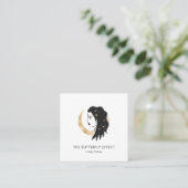 Minimalistisch Frau Mond Sterne  Visitenkarte スクエア名刺 (スタンド正面)