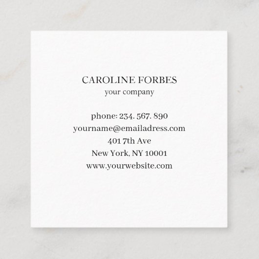 Minimalistisch Sonne Mond Sterne Visitenkarte スクエア名刺 (裏面)