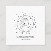 Minimalistisch Sonne Mond Sterne  Visitenkarte スクエア名刺 (正面)