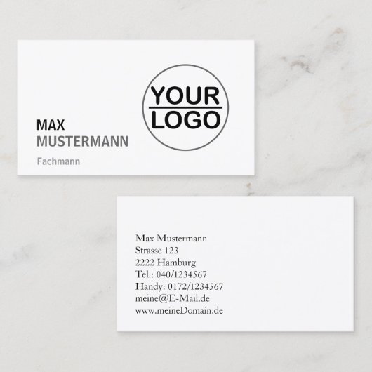 Minimalistisch Visitenkarten mit Logo 名刺 (正面/裏面)