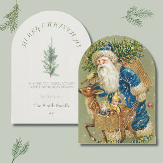 Minimalistischer Weihnachtsgruß mit Santa シーズンカード