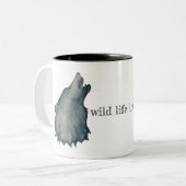 Minimalistischer Wolfskopf ツートーンマグカップ (正面左)