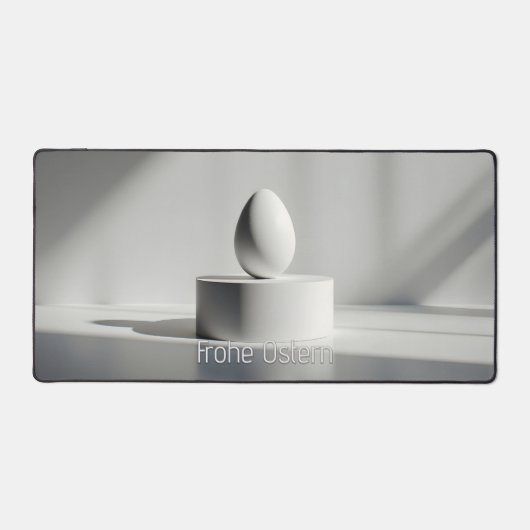 Minimalistisches Osterei auf modernem Podest デスクマット (正面)