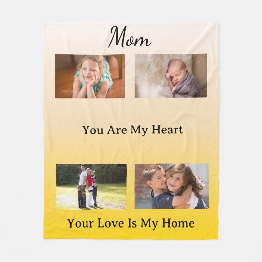 MinimalistKeepsake - Mom, You are My Heart フリースブランケット (正面)