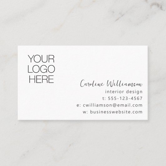 MinimalistLogo Photo Interior Designer Creative 名刺 (正面)