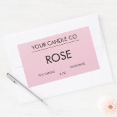 MinimalPink RectangleCandleLabel– ローズソイキャンドル 長方形シール (封筒)