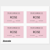 MinimalPink RectangleCandleLabel– ローズソイキャンドル 長方形シール (シート)