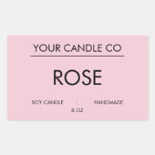 MinimalPink RectangleCandleLabel– ローズソイキャンドル 長方形シール (正面)