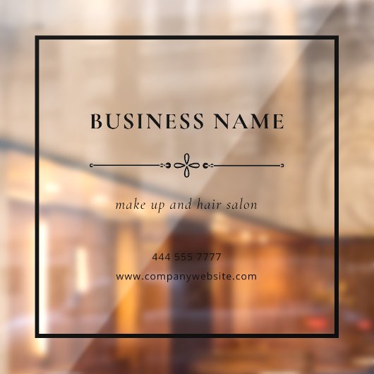 Minimlist Business Salon Name Black Frame ウィンドウサイン (シート2)