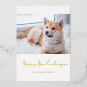 Mininimalist Happy Howlidays Dogの写真 箔シーズンカード (正面)