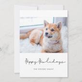 Mininimalist Happy Howlidays Dog Photo シーズンカード (正面)