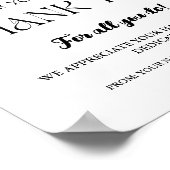 Mininmalist Treat Thank Thank Thank Valiation Sign ポスター (角)