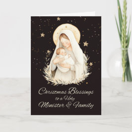 Minister and Family Christmas Blessings Madonna カード