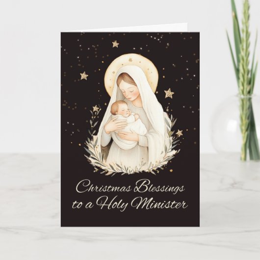 Minister Christmas Blessings Madonna and Child カード (正面)