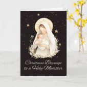 Minister Christmas Blessings Madonna and Child カード (黄色い花)