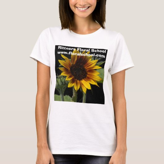 Minisunflowerlargereversed2、Rittnersの花柄Sc… Tシャツ (正面)