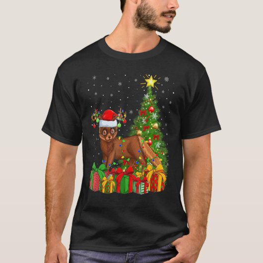 Mink Xmas Holiday Santa Mink Christmas Tree Tシャツ (正面)