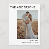 Minmalistエレガント写真結婚の発表 ポストカード (正面)