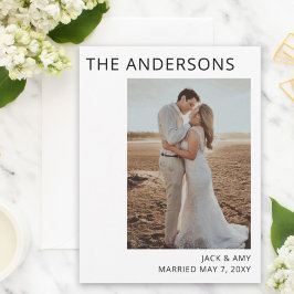 Minmalistエレガント写真結婚の発表 ポストカード