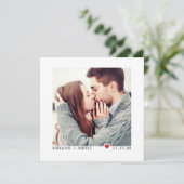 Minmalistタイプライターカスタムフォント結婚写真 招待状 (スタンド正面)