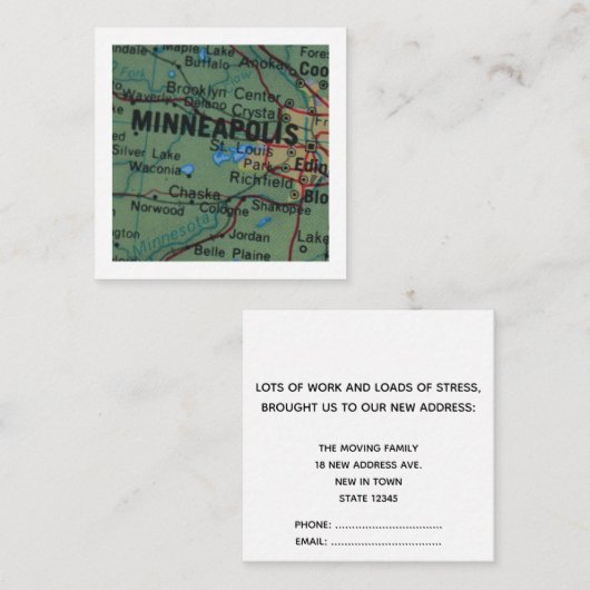 minneapolis引っ越しました新しいアドレスカード エンクロージャーカード (正面/裏面)