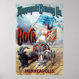 Minneapolis Brewing Cos. Bock Beer ポスター