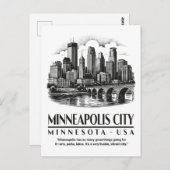 Minneapolis City Minnesota USA ポストカード (正面/裏面)