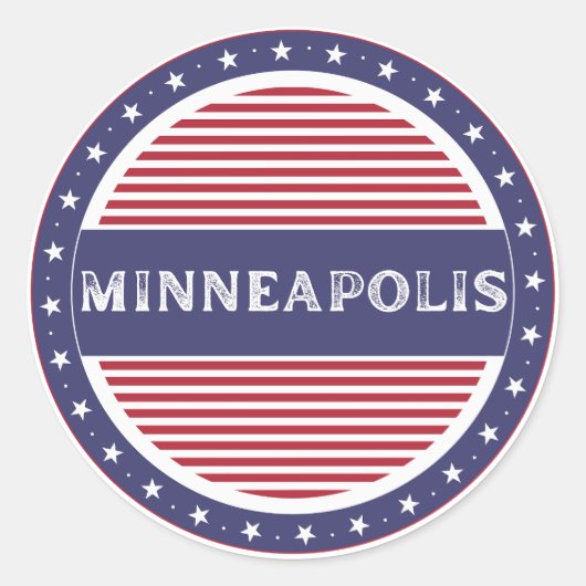 Minneapolis City Pride Emblem – American Identity ラウンドシール (正面)