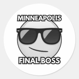 Minneapolis Final Boss Cool Emoji Sticker ラウンドシール