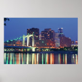 Minneapolis Skyline at night ポスター (正面)