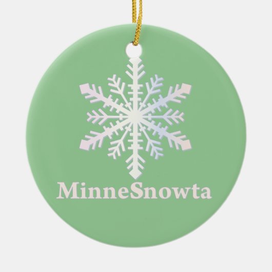 MinneSnowtaとスノーフレーク セラミックオーナメント (正面)