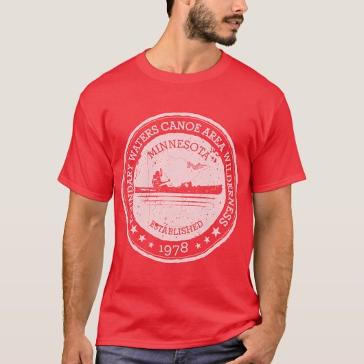 Minnesota Boundary Waters Vintage Style Stamp Whit Tシャツ (正面)