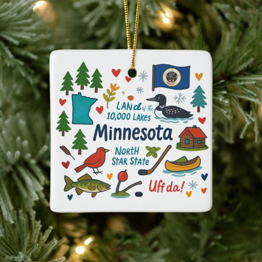 Minnesota Custom Family Trip Christmas セラミックオーナメント (ツリー)