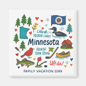 Minnesota Family Trip Keepsake Personalized マグネット (正面)