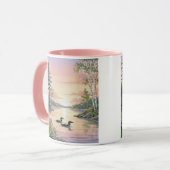 Minnesota Lake Sunset with Loons, Coffee Mug マグカップ (正面左)