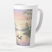 Minnesota Lake Sunset with Loons, Latte Mug カフェラテマグ (右アングル)