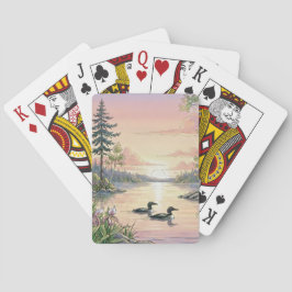 Minnesota Lake Sunset with Loons, Playing Cards トランプ