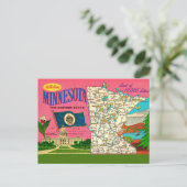  Minnesota Lakes Map Postcard  ポストカード (スタンド正面)