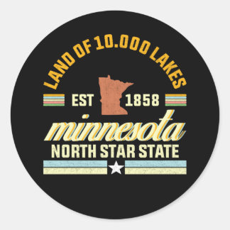 Minnesota Land of 10,000 Lakes ラウンドシール