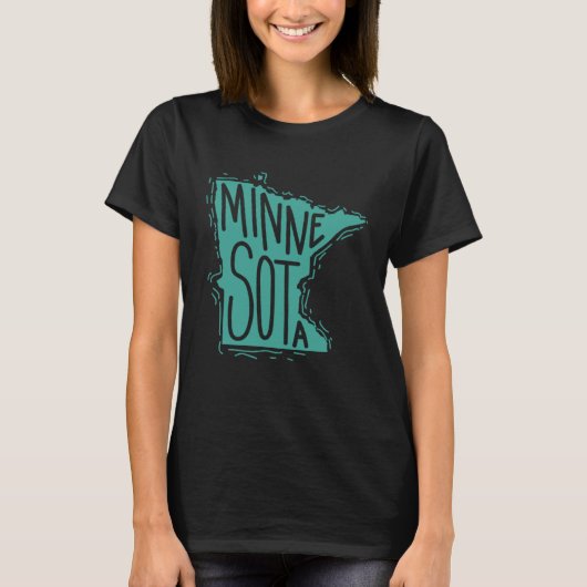 Minnesota Map Outline USA America Tシャツ (正面)