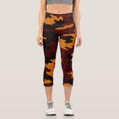 Minnesota Maroon & Gold Gopher Camo Printed カプリレギンス (正面)
