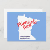 Minnesota Nice, Government Not Audited – Funny MN ポストカード (正面/裏面)