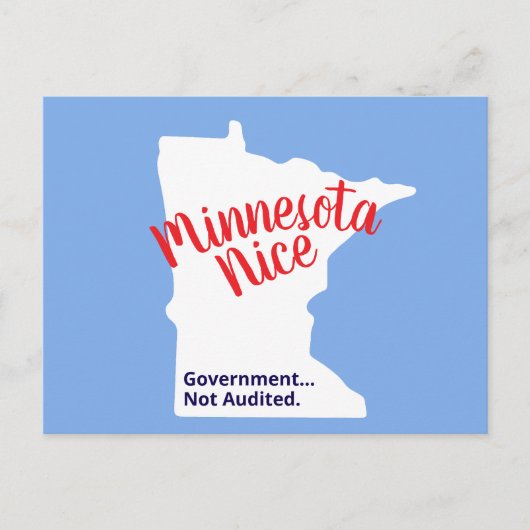 Minnesota Nice, Government Not Audited – Funny MN ポストカード (正面)