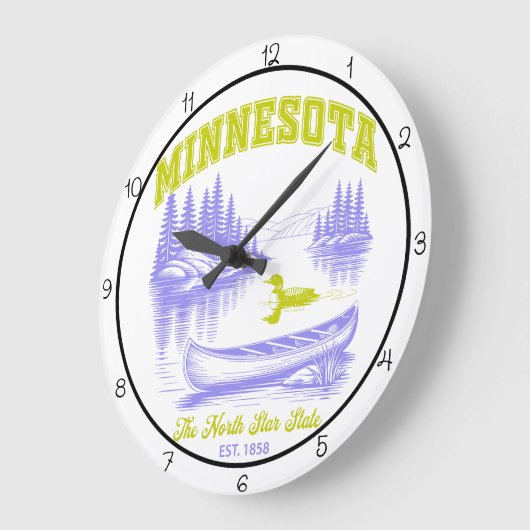 Minnesota North Star State Lake  ラージ壁時計 (傾斜)